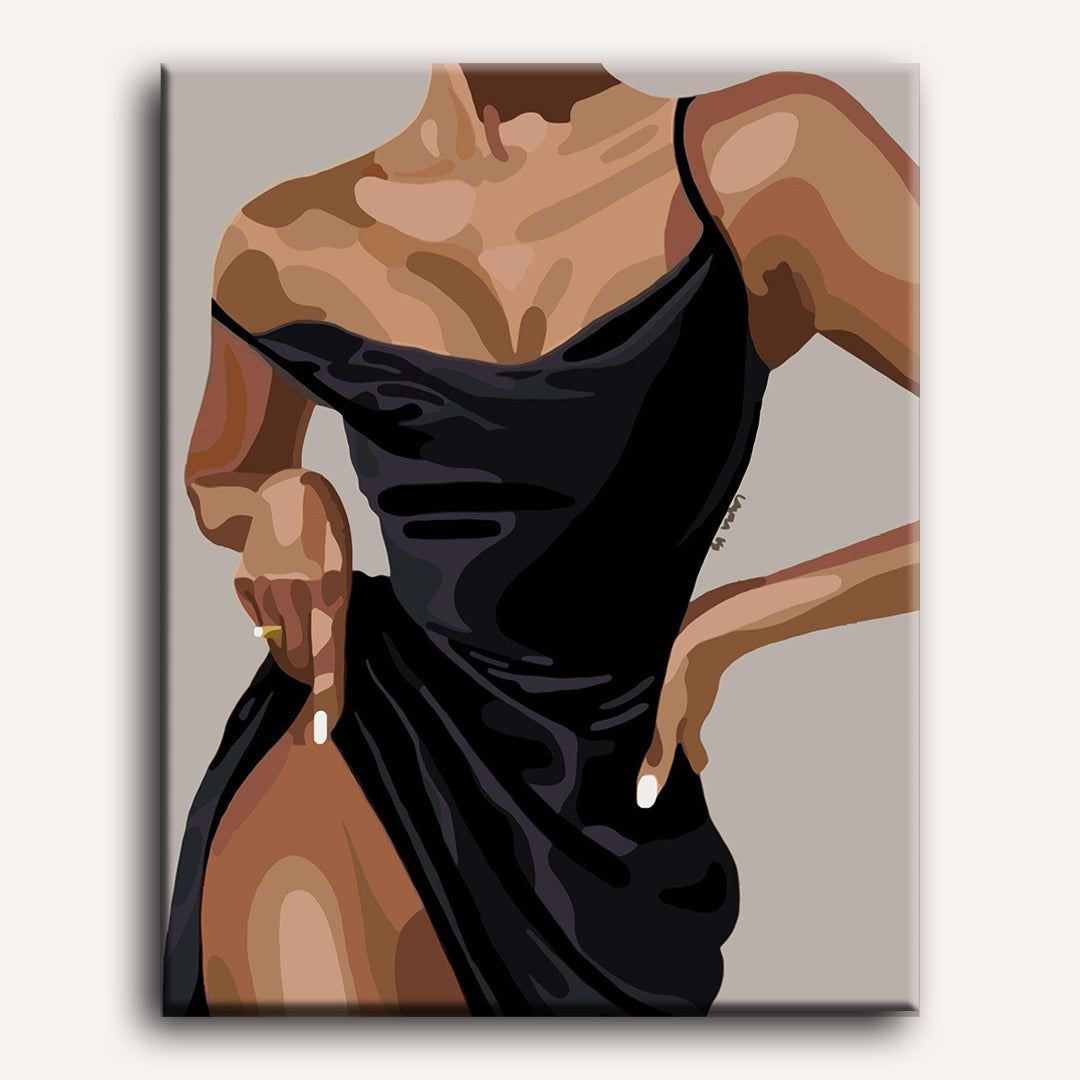 Malen nach Zahlen - Elegante Frau im Kleid