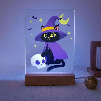 Malen nach Zahlen Halloween Lampe – Hexenkatze - Malen nach Zahlen