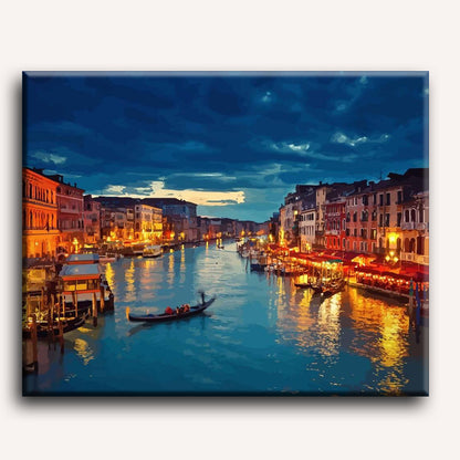 Malen nach Zahlen - Venedig bei Nacht