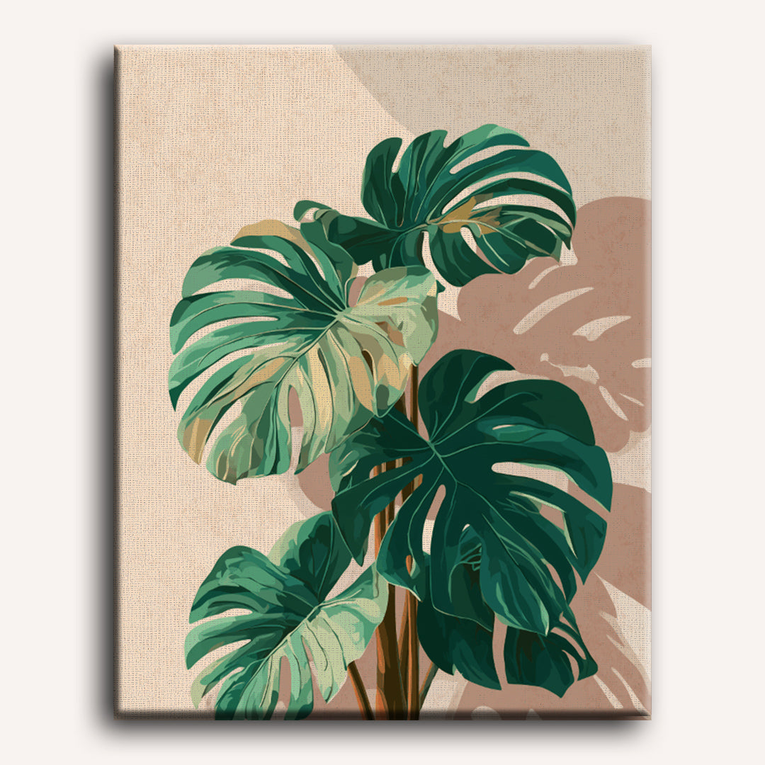 Malen nach Zahlen - Monstera-Schatten