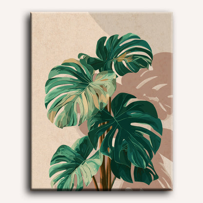 Malen nach Zahlen - Monstera-Schatten