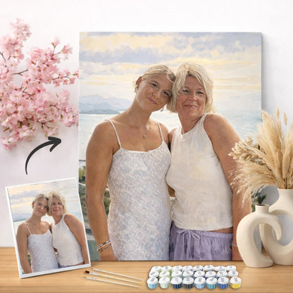 Muttertagsgeschenk mit Eigenem Foto – Malen nach Zahlen Set
