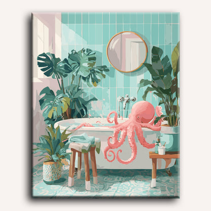 Malen nach Zahlen - Oktopus-Bad