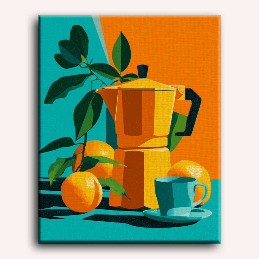 Malen nach Zahlen - Orangenkaffee