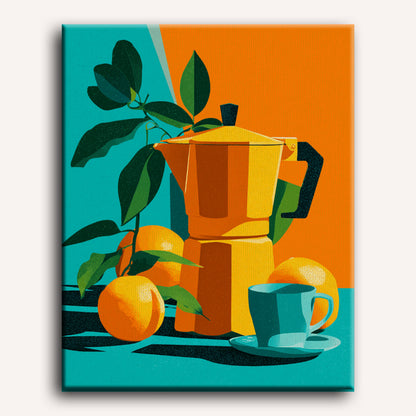 Malen nach Zahlen - Orangenkaffee