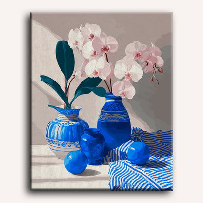 Malen nach Zahlen - Orchidee und Porzellan
