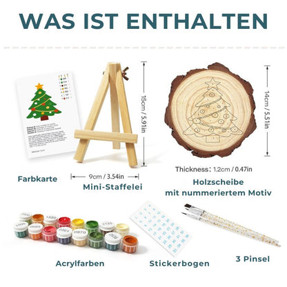 Malen nach Zahlen Baumscheibe - Weihnachtsglocken