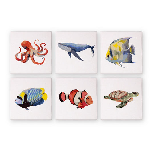 Malen nach Zahlen - Malen nach Zahlen - 6 Mini- Gemälde | Fische-Set