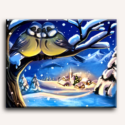 Malen nach Zahlen - Friedliche Winterzeit - by Vink