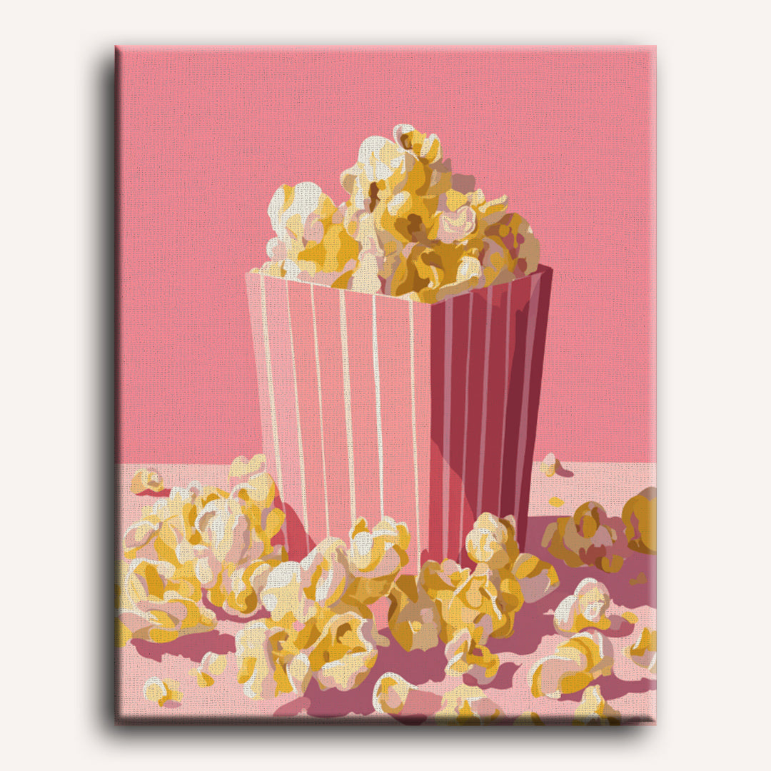 Malen nach Zahlen - Rosa Popcorn