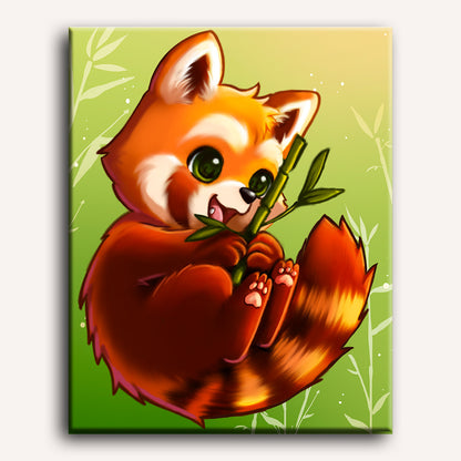 Malen nach Zahlen - Roter Panda mit Bambus - by Vink
