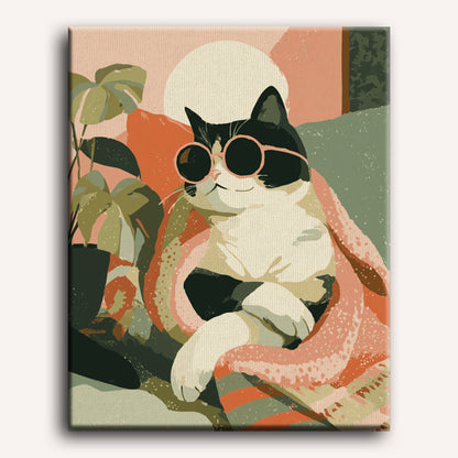 Malen nach Zahlen - Entspannte Katze