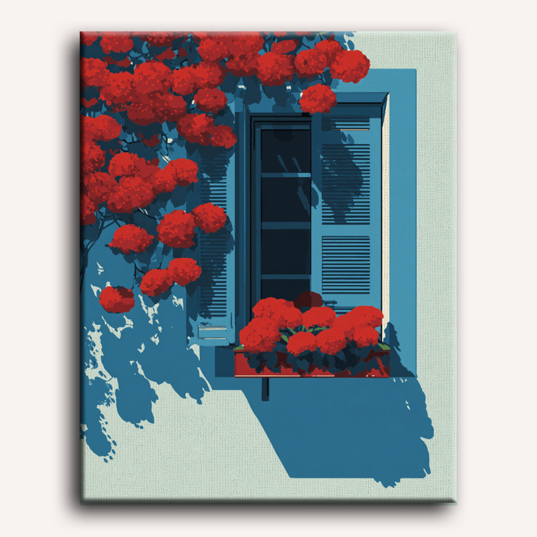 Malen nach Zahlen - Scharlachrote Bougainvillea