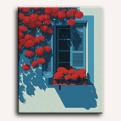 Malen nach Zahlen - Scharlachrote Bougainvillea