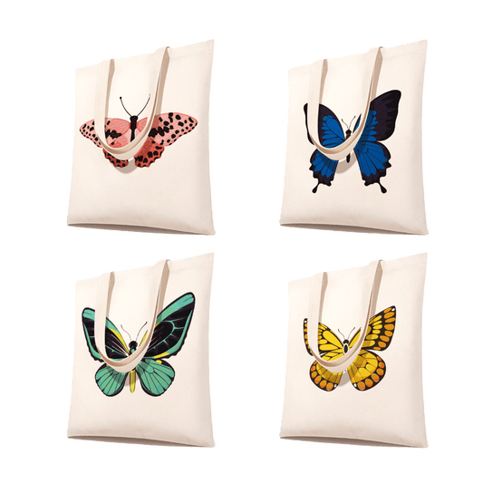 Malen nach Zahlen - Malen nach Zahlen Totebag – Schmetterlinge | 4 Spezies