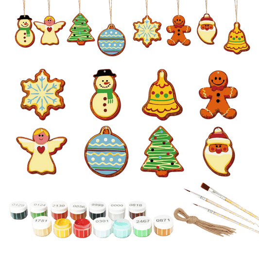 Malen nach Zahlen - 8 Weihnachtsanhängern | Heiligabend-Set-Malen nach zahlen