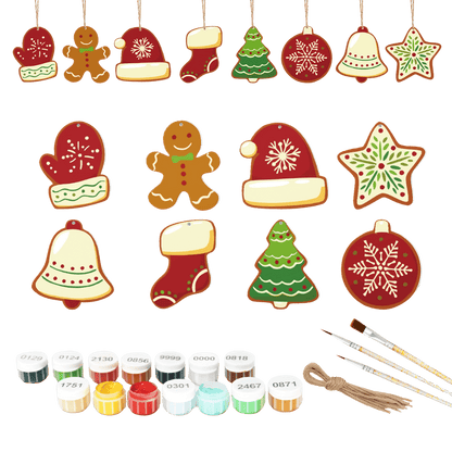 Malen nach Zahlen - 8 Weihnachtsanhängern | Winter-Set-Malen nach zahlen