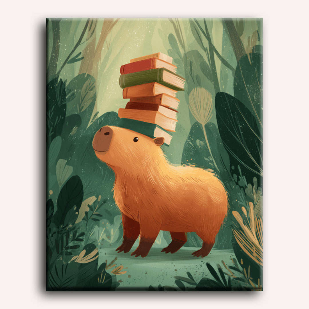 Malen nach Zahlen - Die belesene Capybara