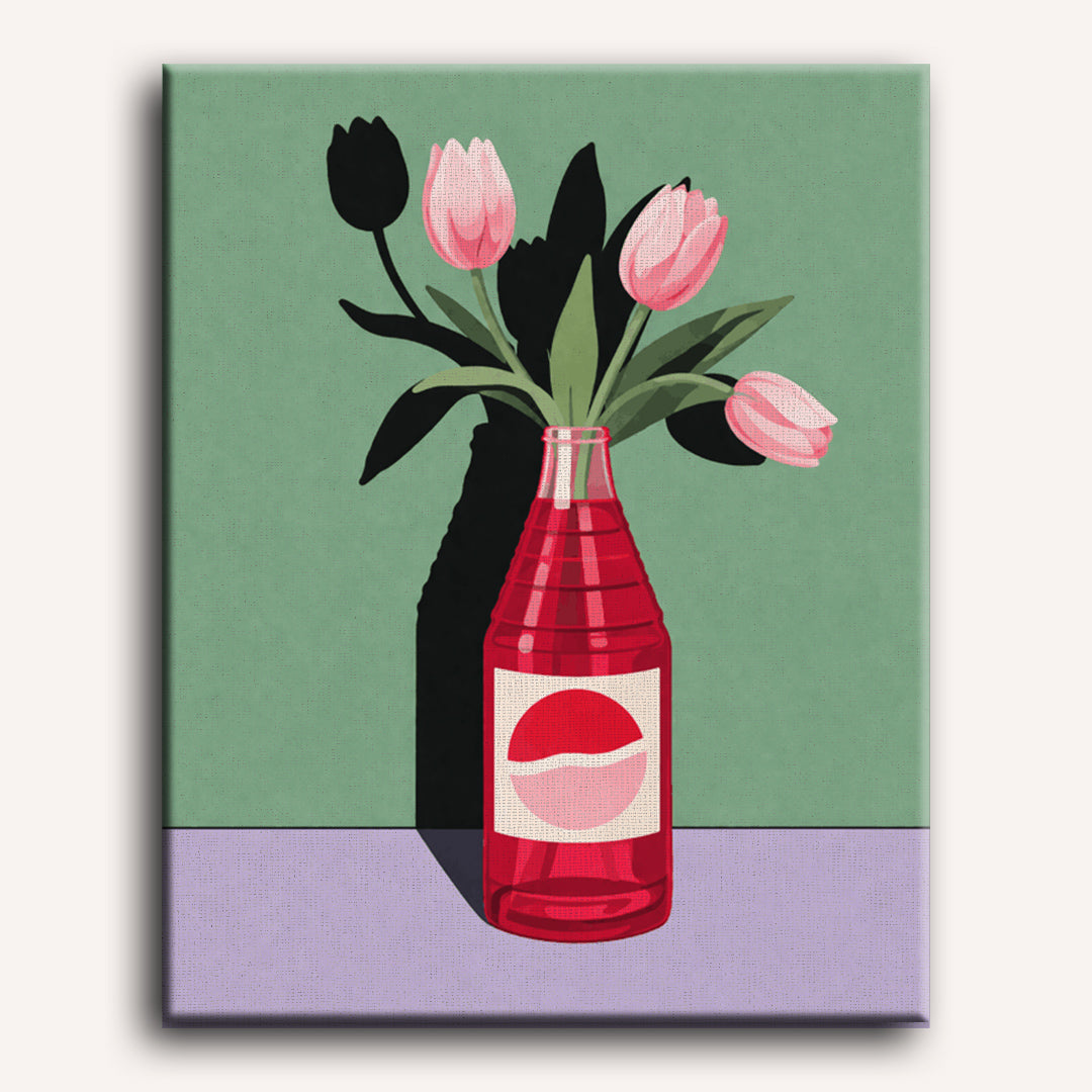 Malen nach Zahlen - Tulpen & Glas