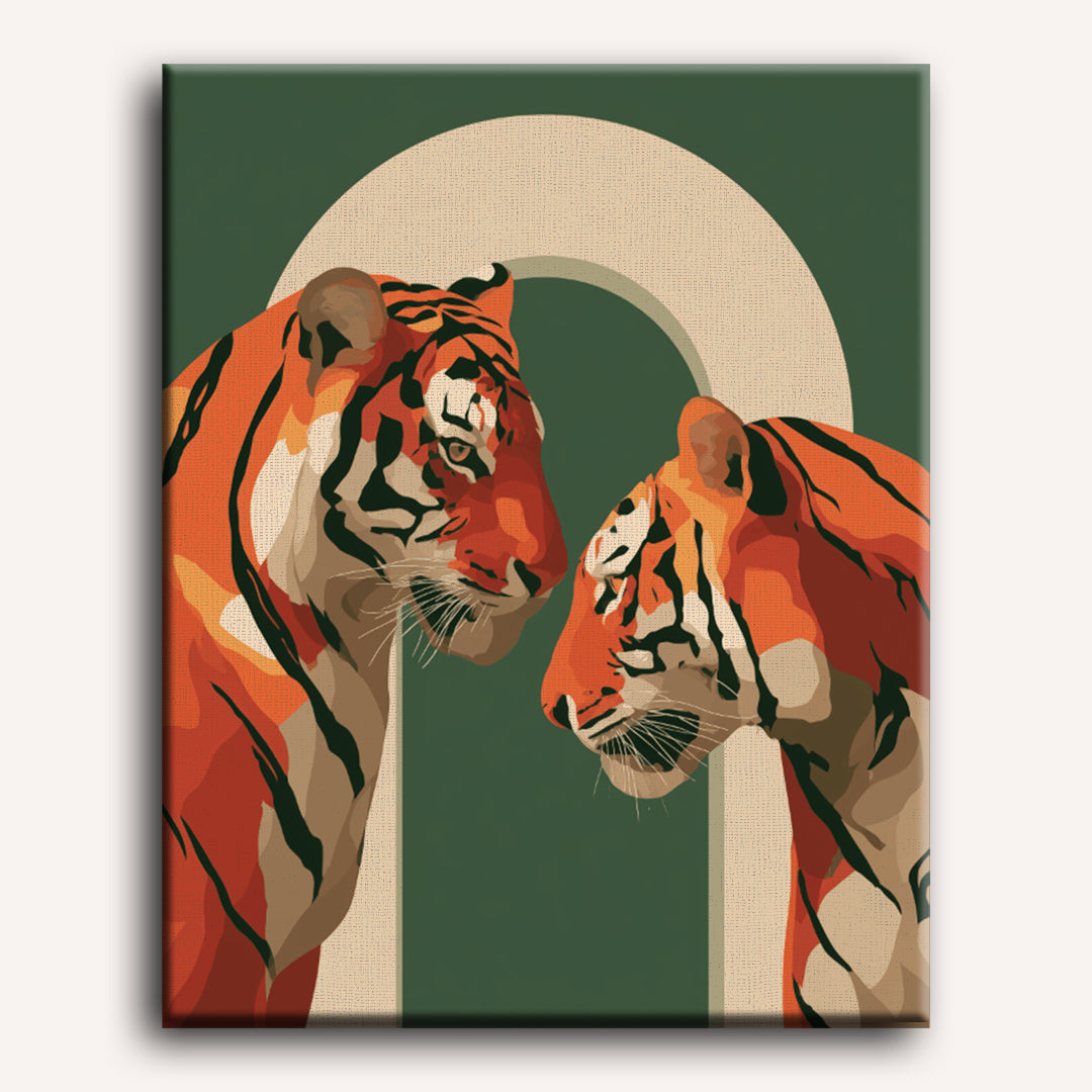 Malen nach Zahlen - Zwei Tiger