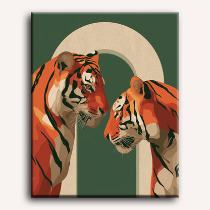 Malen nach Zahlen - Zwei Tiger