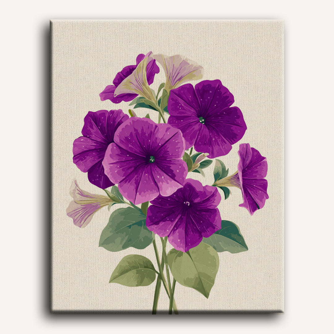 Malen nach Zahlen - Velvet Petunias