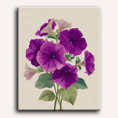 Malen nach Zahlen - Velvet Petunias
