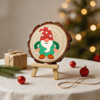 Malen nach Zahlen Baumscheibe - Weihnachtswichtel