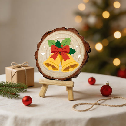Malen nach Zahlen Baumscheibe - Weihnachtsglocken