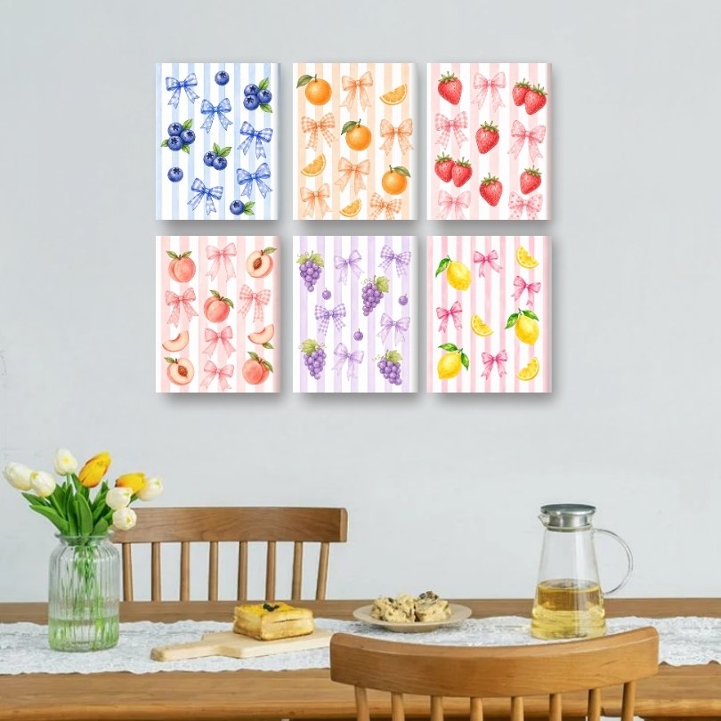 6 Mini-Gemälde | Fruchtiges Schleifen-Set