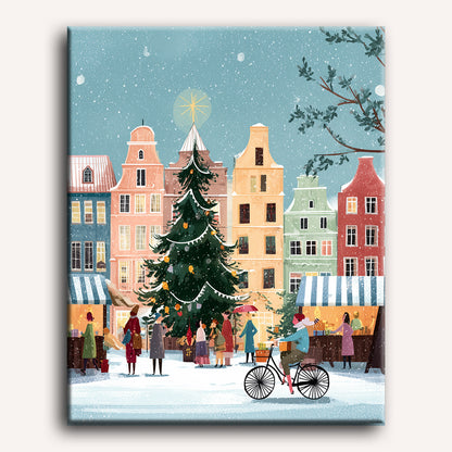 Malen nach Zahlen - Europäischer Winter