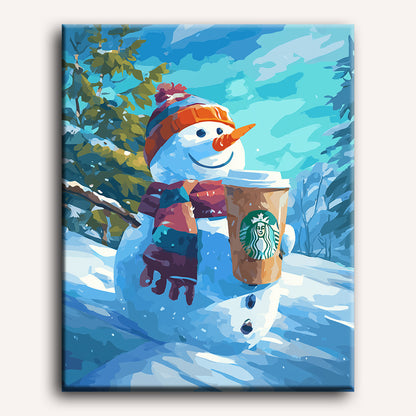 Malen nach Zahlen - Wintertag-Latte