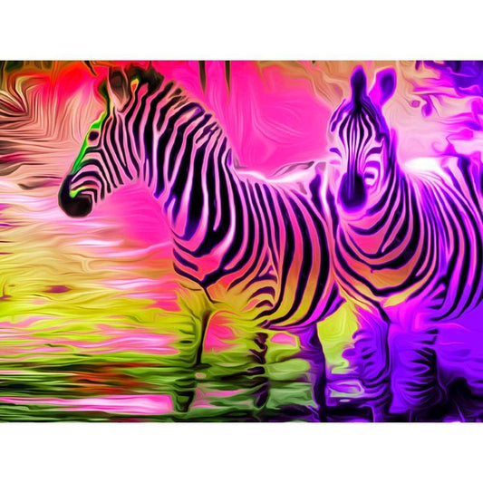 Malen nach Zahlen - Malen nach Zahlen - Zwei Zebras (Südafrika) - Artist's Edition - by zamart