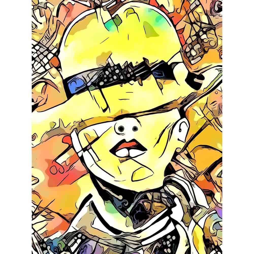Malen nach Zahlen - Malen nach Zahlen - Frau mit Hut 2 - Artist's Kandinsky Edition - by zamart