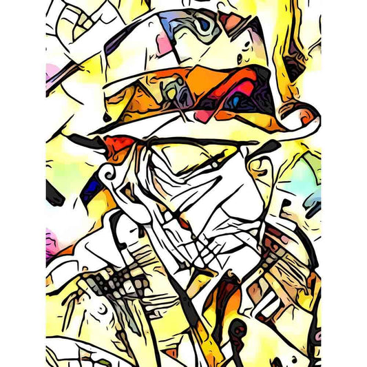Malen nach Zahlen - Malen nach Zahlen - Mann mit Hut 1 - Artist's Kandinsky Edition - by zamart