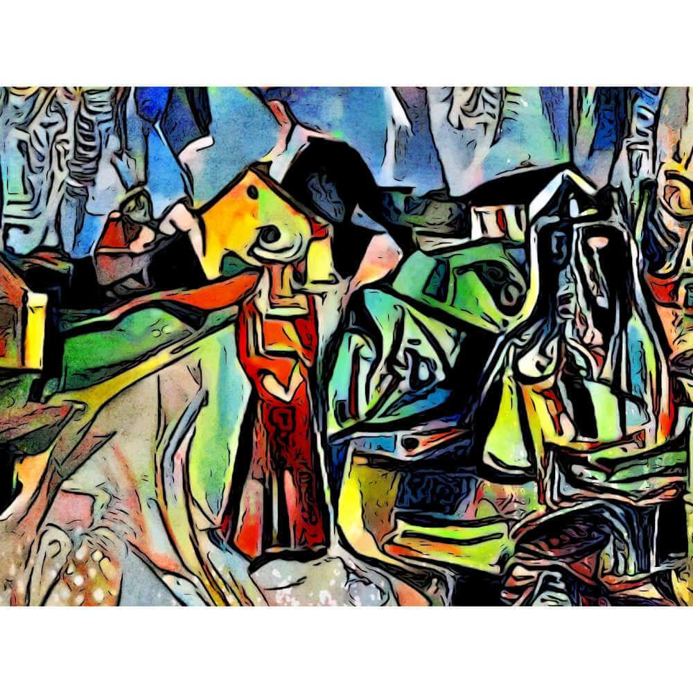 Malen nach Zahlen - Malen nach Zahlen - Munch trifft... Frau in rotem Kleid - Artist's Edition - by zamart
