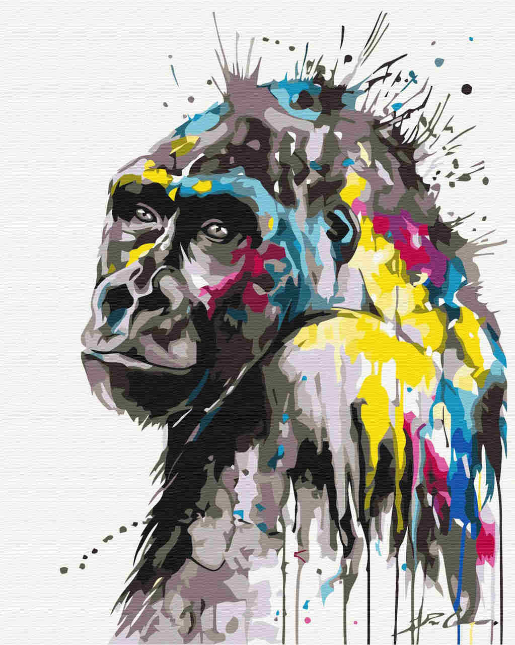 Malen nach Zahlen - Malen nach Zahlen - Gorilla - by Pixie Cold