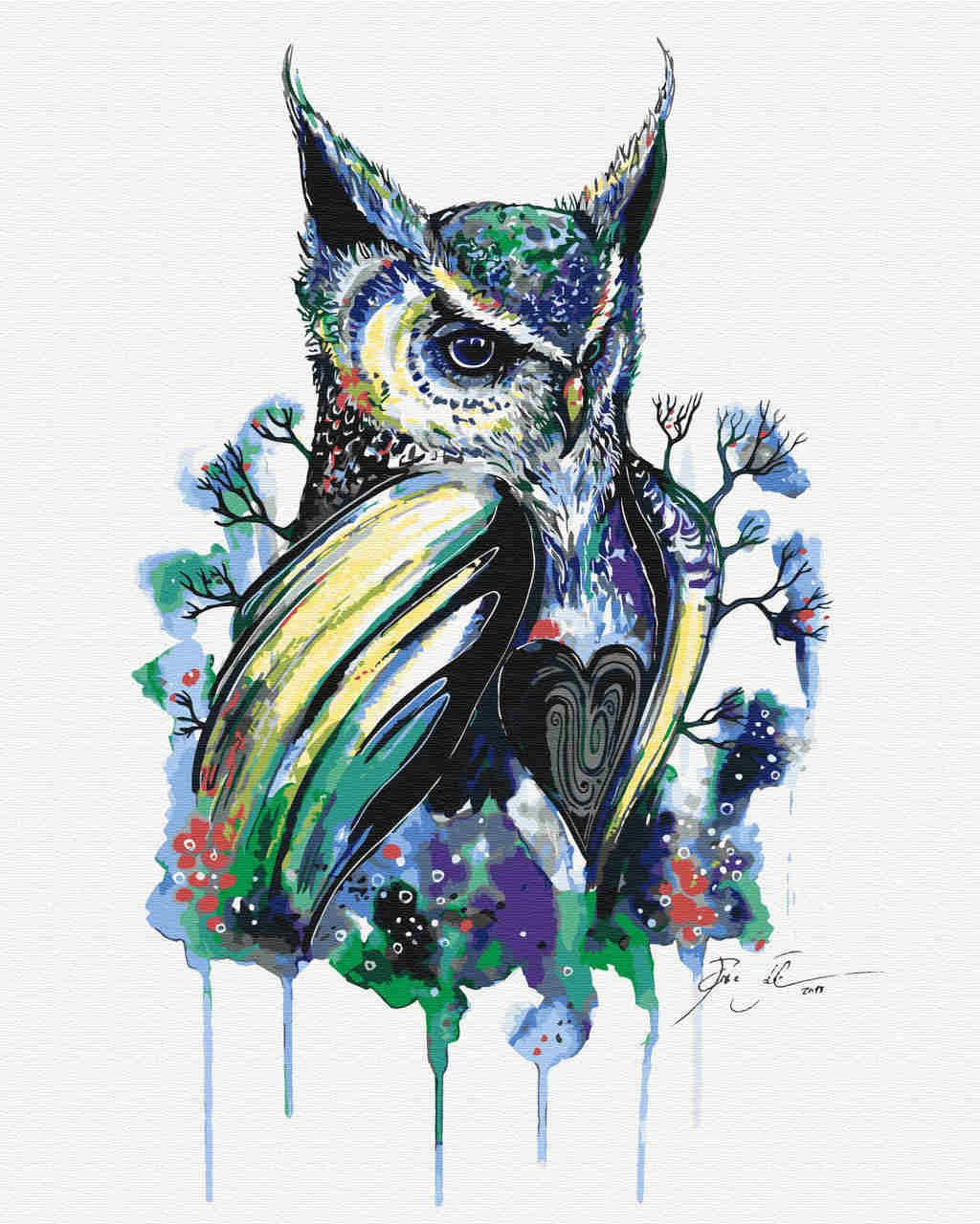 Malen nach Zahlen - Malen nach Zahlen - scber owl - by Pixie Cold