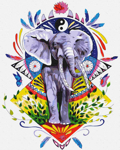 Malen nach Zahlen - Malen nach Zahlen - life balance elefant - by Pixie Cold