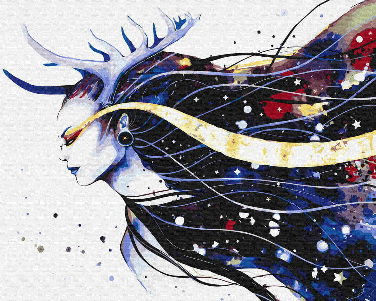 Malen nach Zahlen - Malen nach Zahlen - goddess of the galaxy - by Pixie Cold
