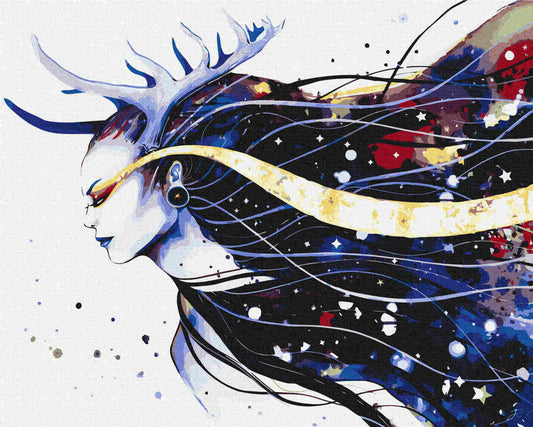 Malen nach Zahlen - Malen nach Zahlen - goddess of the galaxy - by Pixie Cold