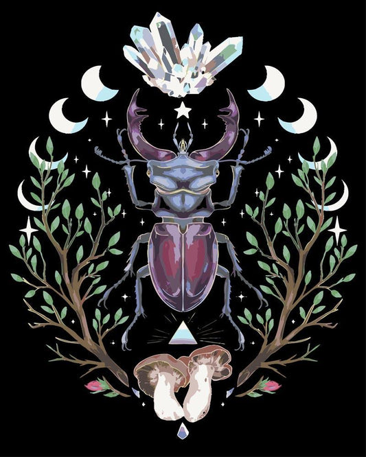 Malen nach Zahlen - Malen nach Zahlen - spiritueller Skarabäus - by Pixie Cold