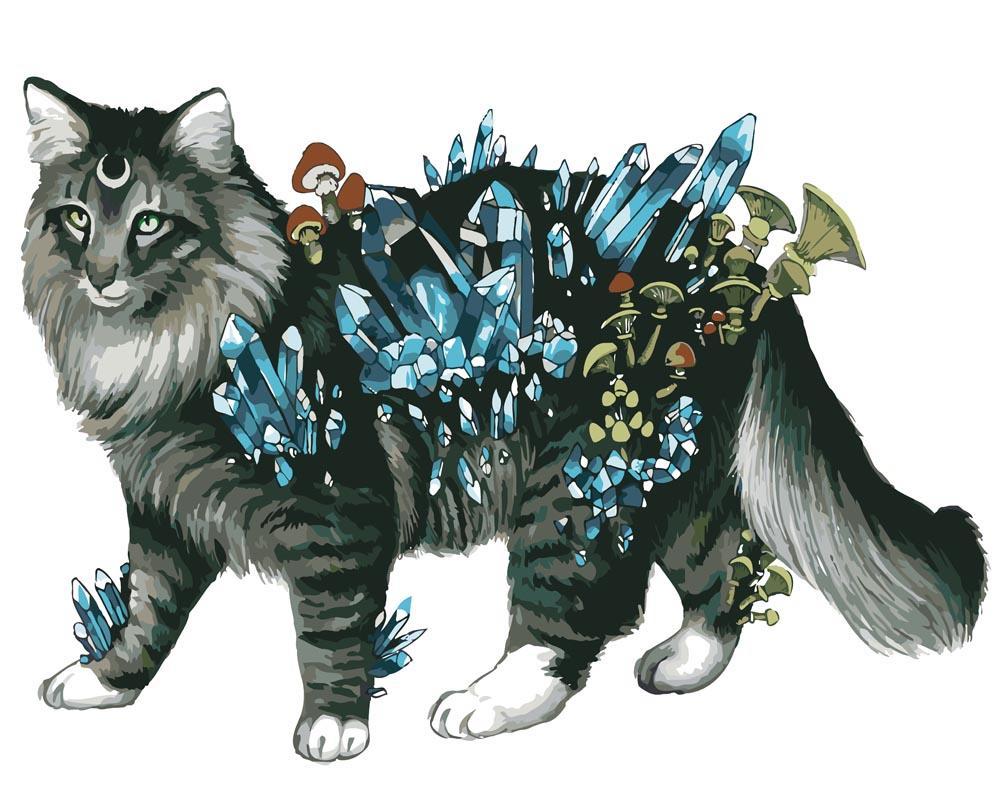 Malen nach Zahlen - Malen nach Zahlen - Kristallkatze - by Pixie Cold