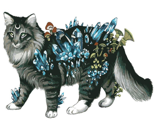 Malen nach Zahlen - Malen nach Zahlen - Kristallkatze - by Pixie Cold