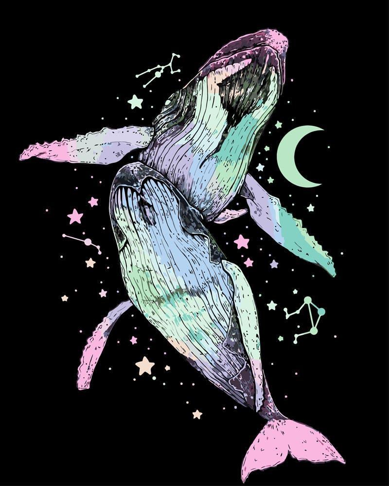 Malen nach Zahlen - Malen nach Zahlen - Sternbild Wale - by Pixie Cold