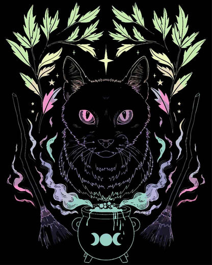 Malen nach Zahlen - Malen nach Zahlen - Katze einer Hexe - by Pixie Cold