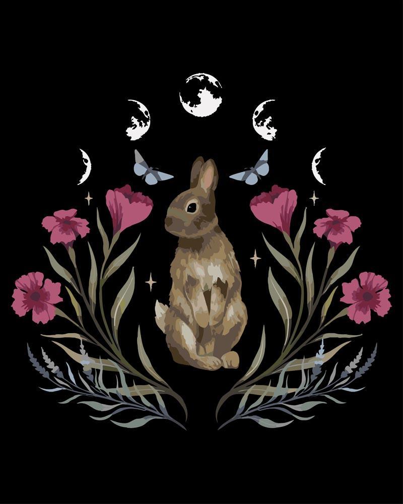 Malen nach Zahlen - Malen nach Zahlen - Kaninchen bei Nacht - by Pixie Cold