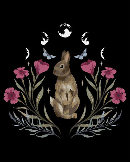 Malen nach Zahlen - Malen nach Zahlen - Kaninchen bei Nacht - by Pixie Cold