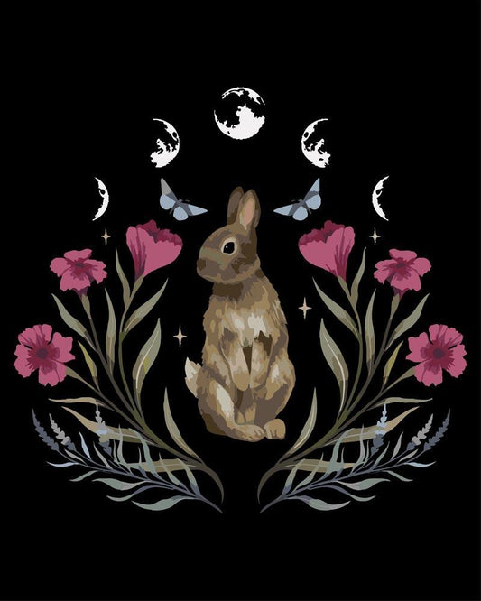 Malen nach Zahlen - Malen nach Zahlen - Kaninchen bei Nacht - by Pixie Cold