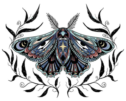 Malen nach Zahlen - Malen nach Zahlen - spirituelle Motte mit Augenmuster - by Pixie Cold